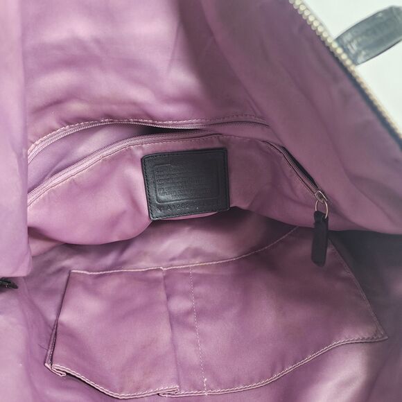 COACH Laura F18336 Large Logo Designer Black Leather Tote Shoulder Bag Purse - Picture 14 of 16